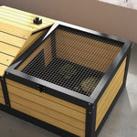 Wooden Tortoise House, Small Pet Reptile With Hide Shelter Den And Run | Yellow