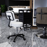 Adjustable Swivel Salon Chair Padded Seat Back 5 Wheels | One Size | White