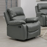 Manual Recliner Sofa 1 Seater Faux Leather | Grey