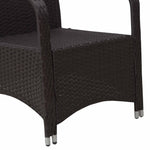 3pc Rattan Table Chair Bistro Garden Furniture Set Wicker | Cream