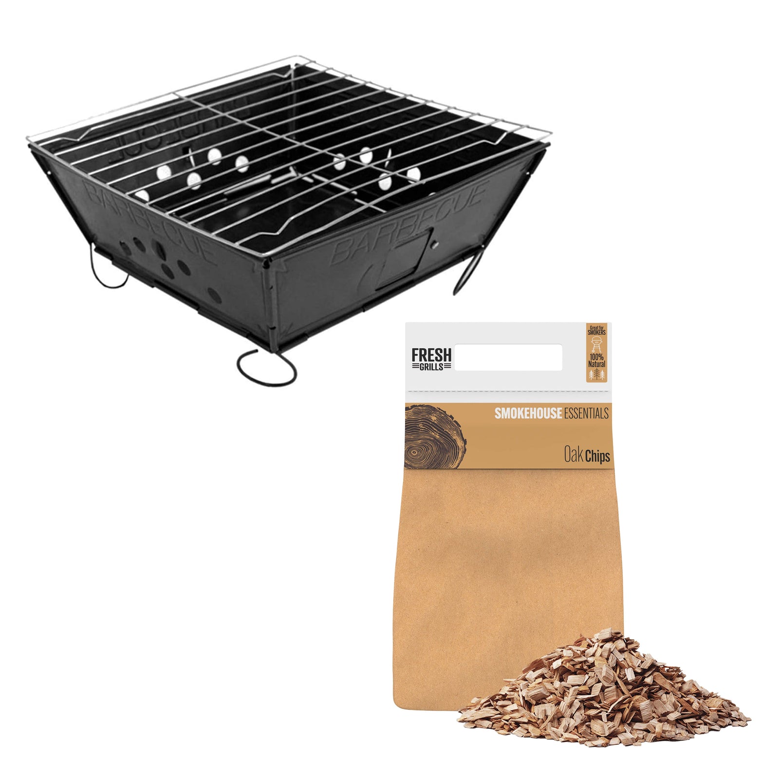 Portable Bbq With Oak Wood Chips