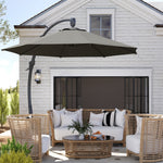 3(m) Garden Cantilever Parasol With Crank Aluminium Frame | Gray