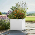 Zinc Galvanised Square Planter | 40cm x 40cm x 40cm | White