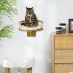 Cat Shelf Wall Mounted Cat Tree With Cushion, Guardrails 34 X 34 X 10.5cm