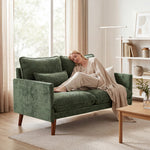 2 Seater Sofa, Modern Loveseat With Spring Cushions, Wide Seat | Green