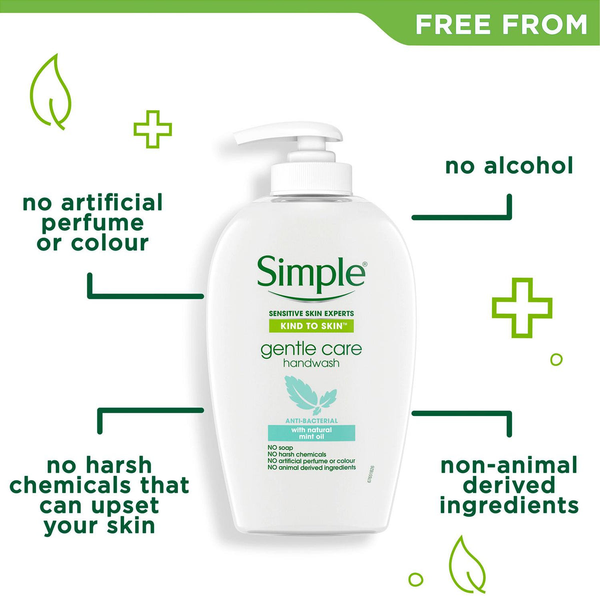 Kind To Skin Gentle Care Hand Wash With Mint Oil 250ml, 3 Pack | Set of 3 | White