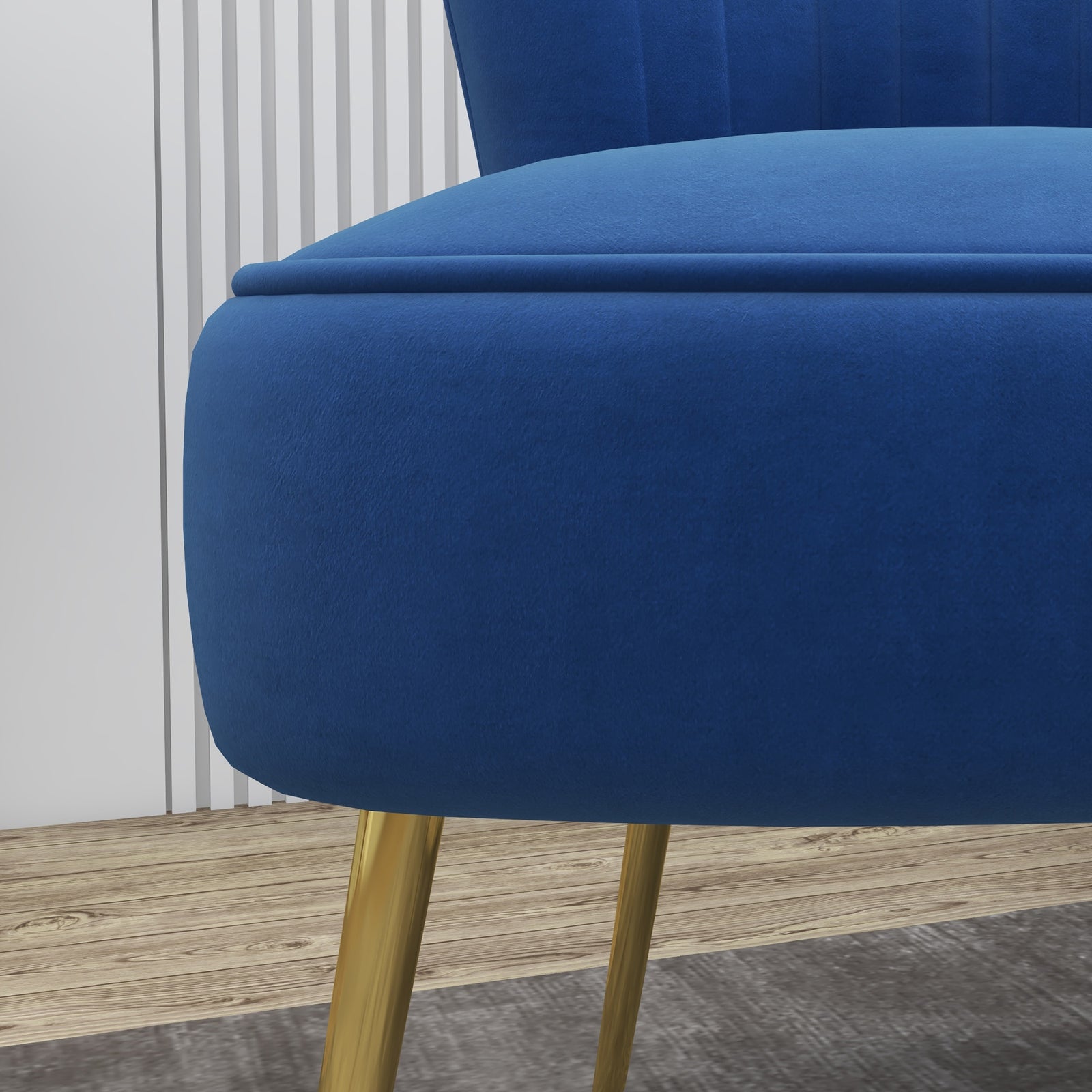 Set Of 2 Accent Chairs Wingback Armless Chairs For Bedroom | One Size | Blue
