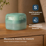 Airsip 500ml Refillable Dehumidifier With Calcium Chloride Refill | Sage Green