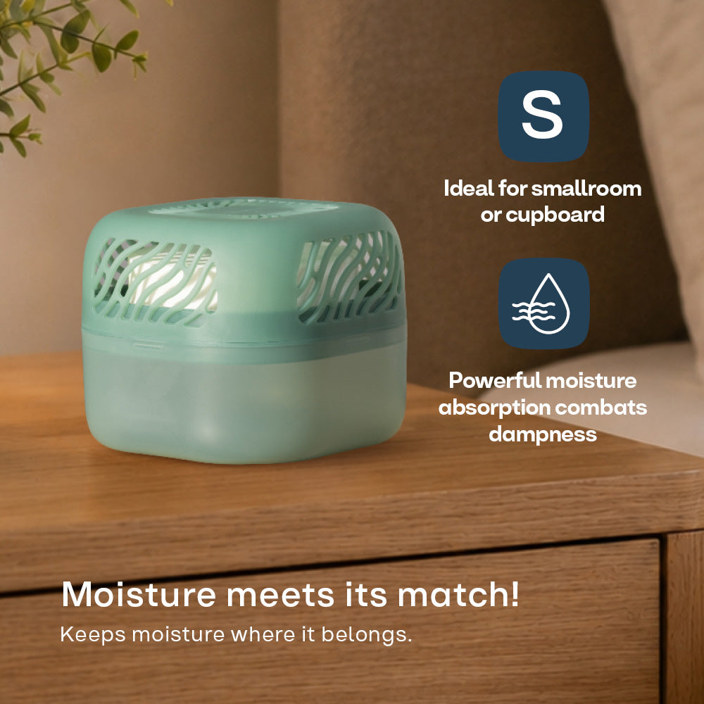 Airsip 500ml Refillable Dehumidifier With Calcium Chloride Refill | Sage Green