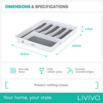 Non-slip White Cutlery Tray