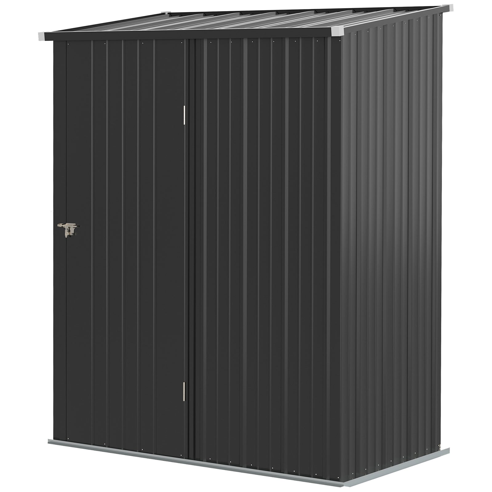 Outdoor Storage Shed Steel Garden Shed With Lockable Door | Black