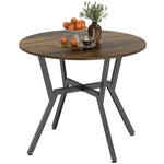 Small Kitchen Table With Black Steel Legs, Dining Table | Rustic Brown