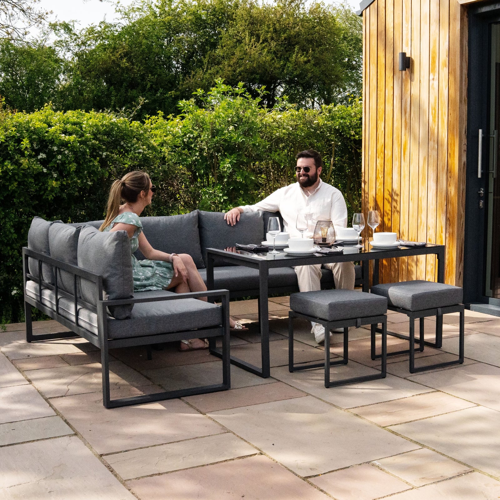 Aluminium Corner Sofa Set | Anthracite