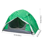 2-person Camping Tent, All-season Outdoor Tent With Aluminium Poles, Mesh Ventilation, Dual Doors, And Groundsheet | Bright Green