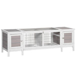 Rabbit Hutch Separable Guinea Pig Cage Bunny Run W/ Slide Out Tray 
Grey