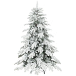 Christmas Tree With Flocked Realistic Tips, Hinged Xmas Tree | 5ft | Green