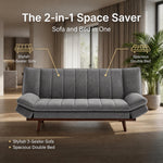 Mondaine Velvet Sofa Bed 3 Seater | Grey