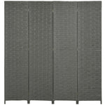 4 Panel Folding Room Dividers For Wall Privacy Screen Panels | One Size | Gray