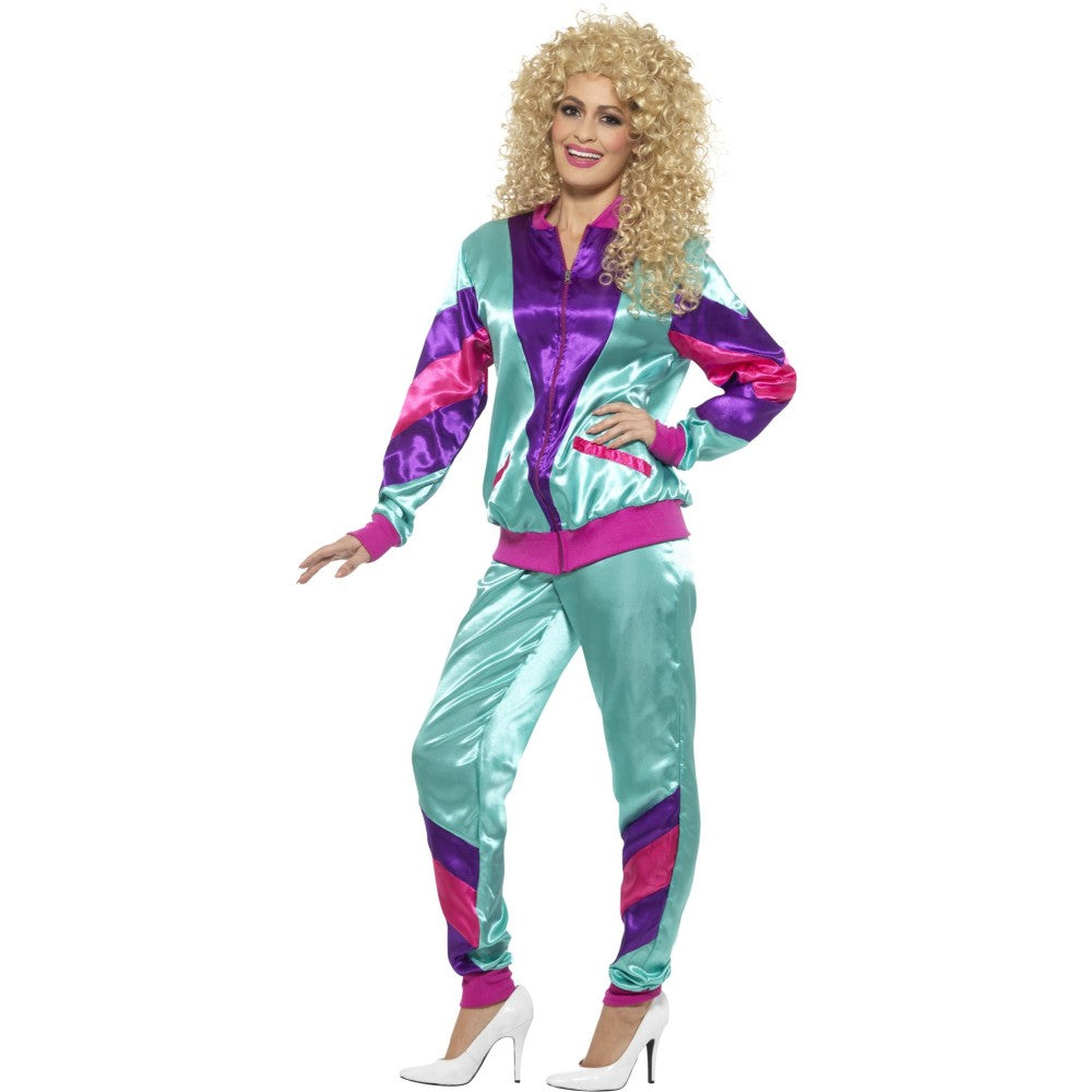 80s Height Of Fashion Shell Suit Costume | Small | Purple