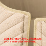 Round Faux Fur Christmas Tree Skirt With Velcro Closure | Neutral