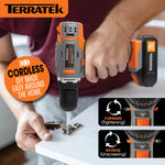 18v Cordless Drill And Screwdriver Set & Drill Bit Kit Li-ion Battery Included, Lightweight Power Battery Drill | 13 Piece Kit – 1x 18v Battery + Charger | Orange