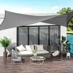 Sun Shade Sail Hdpe Rectangle Canopy, Charcoal Grey | Medium | Charcoal Gray