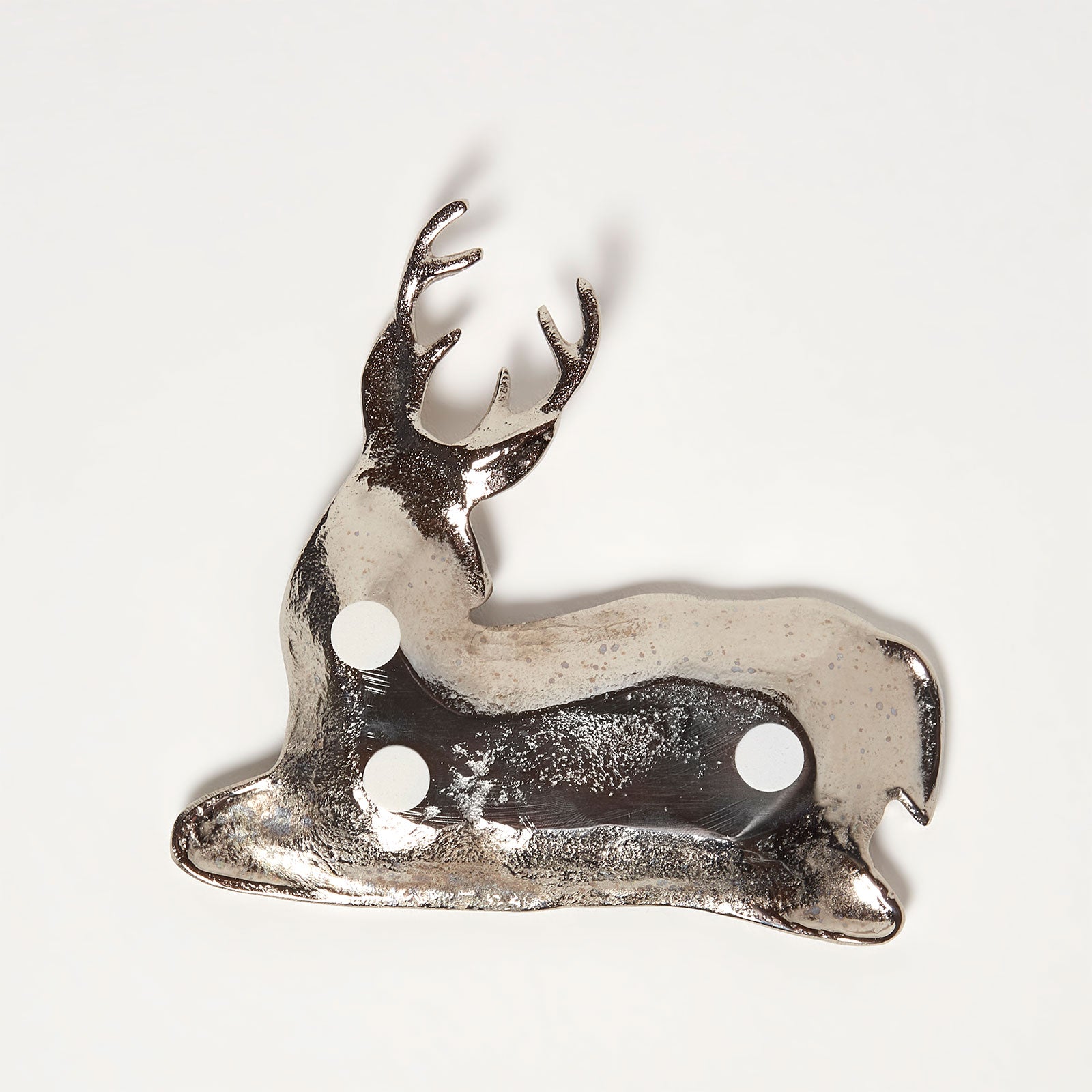 HOMESCAPES Silver Reindeer Decorative Tray & Bowl
