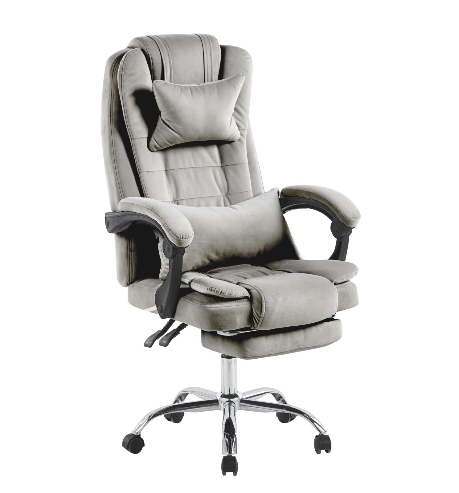 Swivel Velvet Office Chair Ergonomic Leisure Chair Height Adjustable Desk Chair | Grey