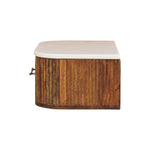 Beaumont Wall-mounted Bedside, 1 Drawer, Beige and White | Brown