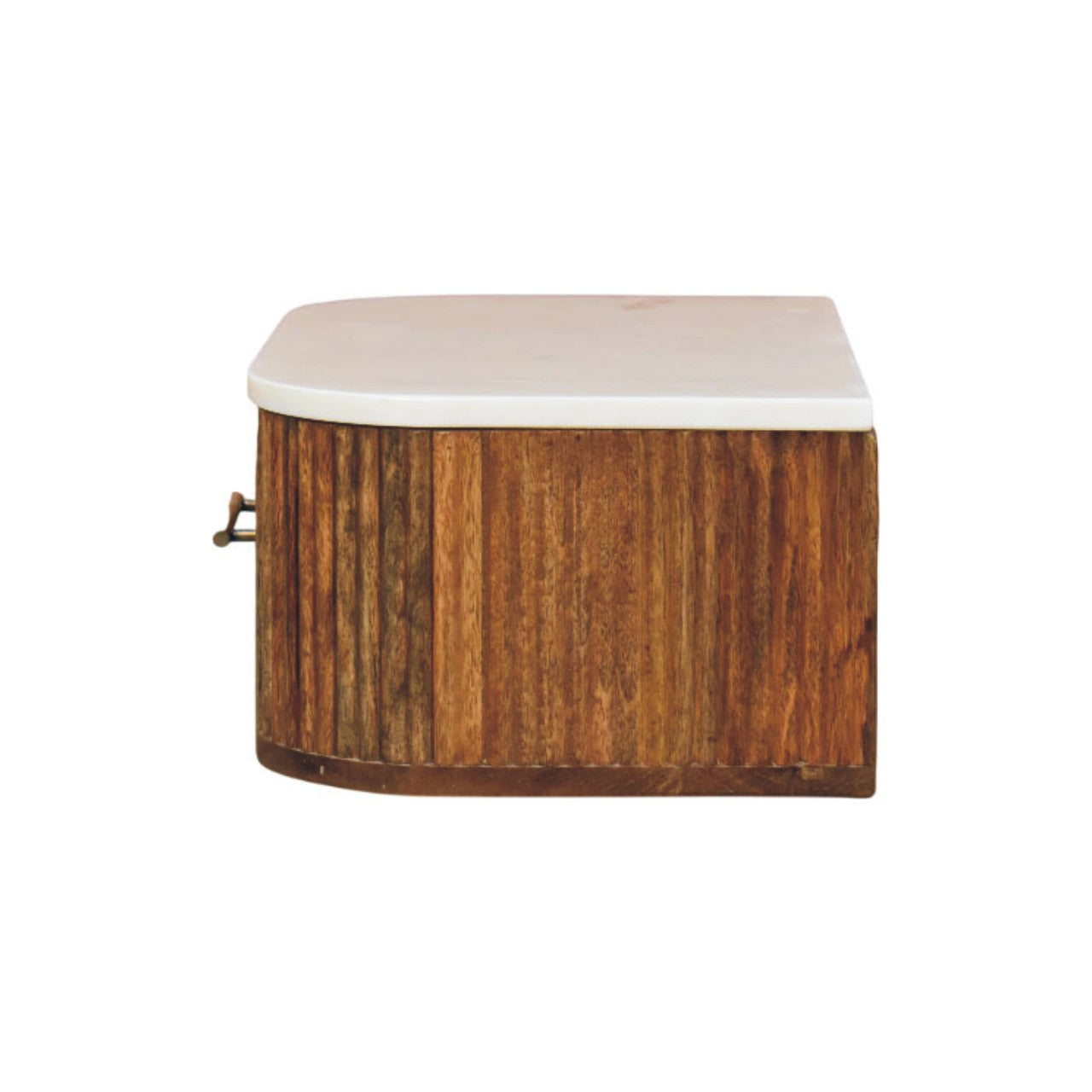 Beaumont Wall-mounted Bedside, 1 Drawer, Beige and White | Brown