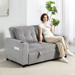 2 Seater Sofa Bed, Click Clack Pull Out Bed Settee | Light Grey