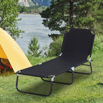 Portable Folding Lounger W/ Adjustable Back | Set-of-1 | Black