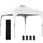 Pop Up Gazebo Foldable With Wheeled, Bag And 4 Weight Bags | White