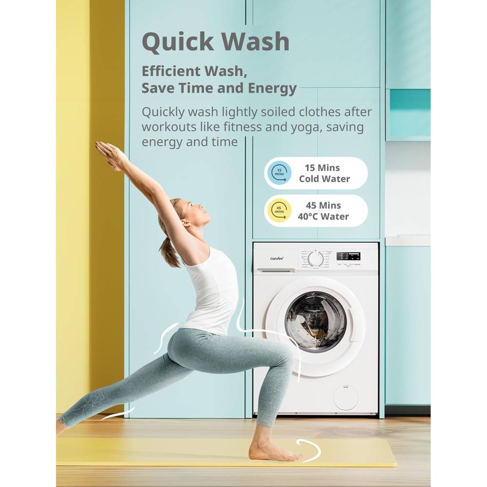 Front Load Washing Machine – Ultra-slim Design With 15 Wash Programs, Quick Wash, Delay Start & 90°c Hygiene Wash | 7kg