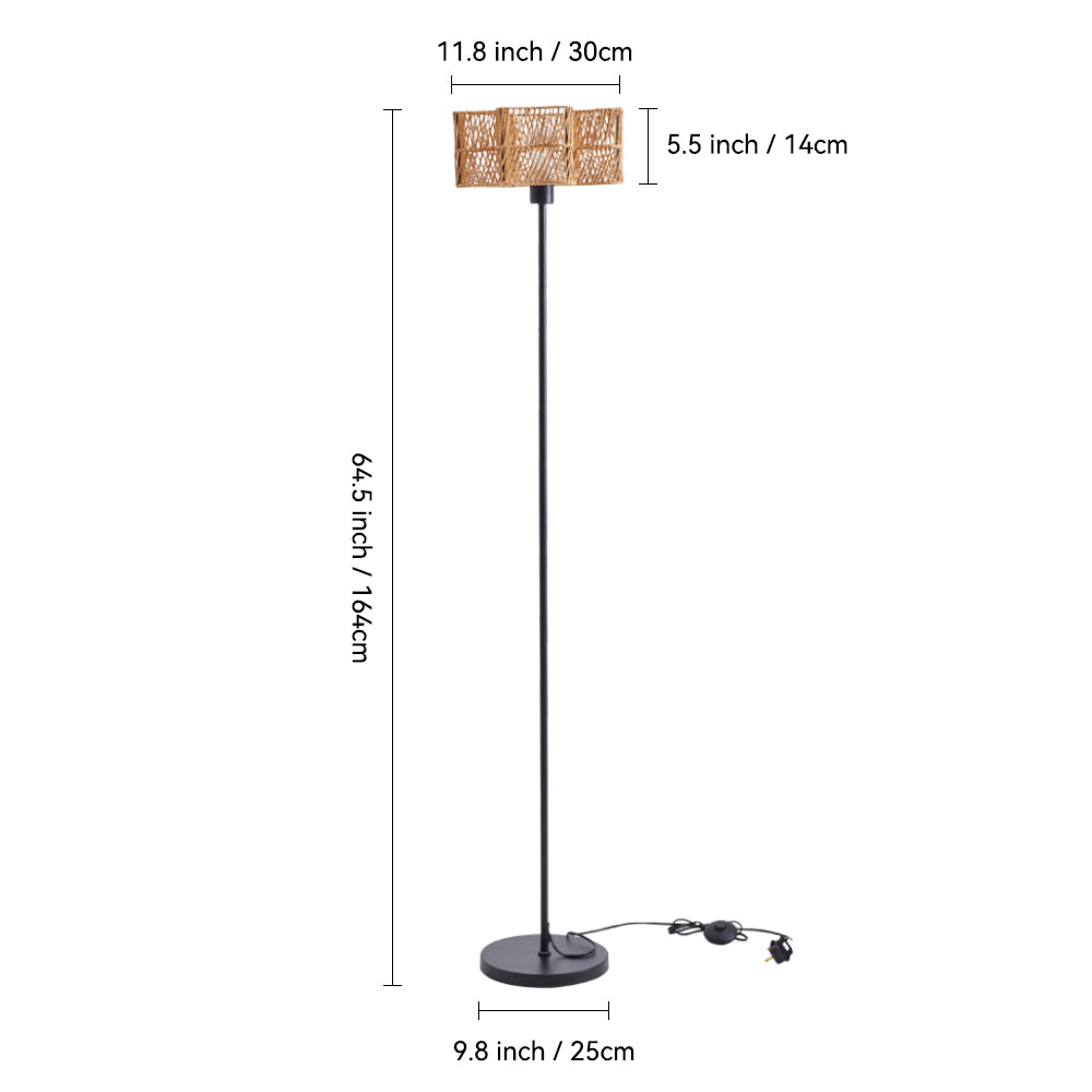 Breeins Paper Rope String-wrapped E27 Single Light Plug-in Floor Lamp