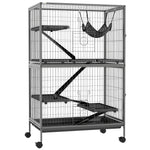 Small Animal Cages For Chinchilla Ferret Kitten On Wheels W/ Hammock Tray