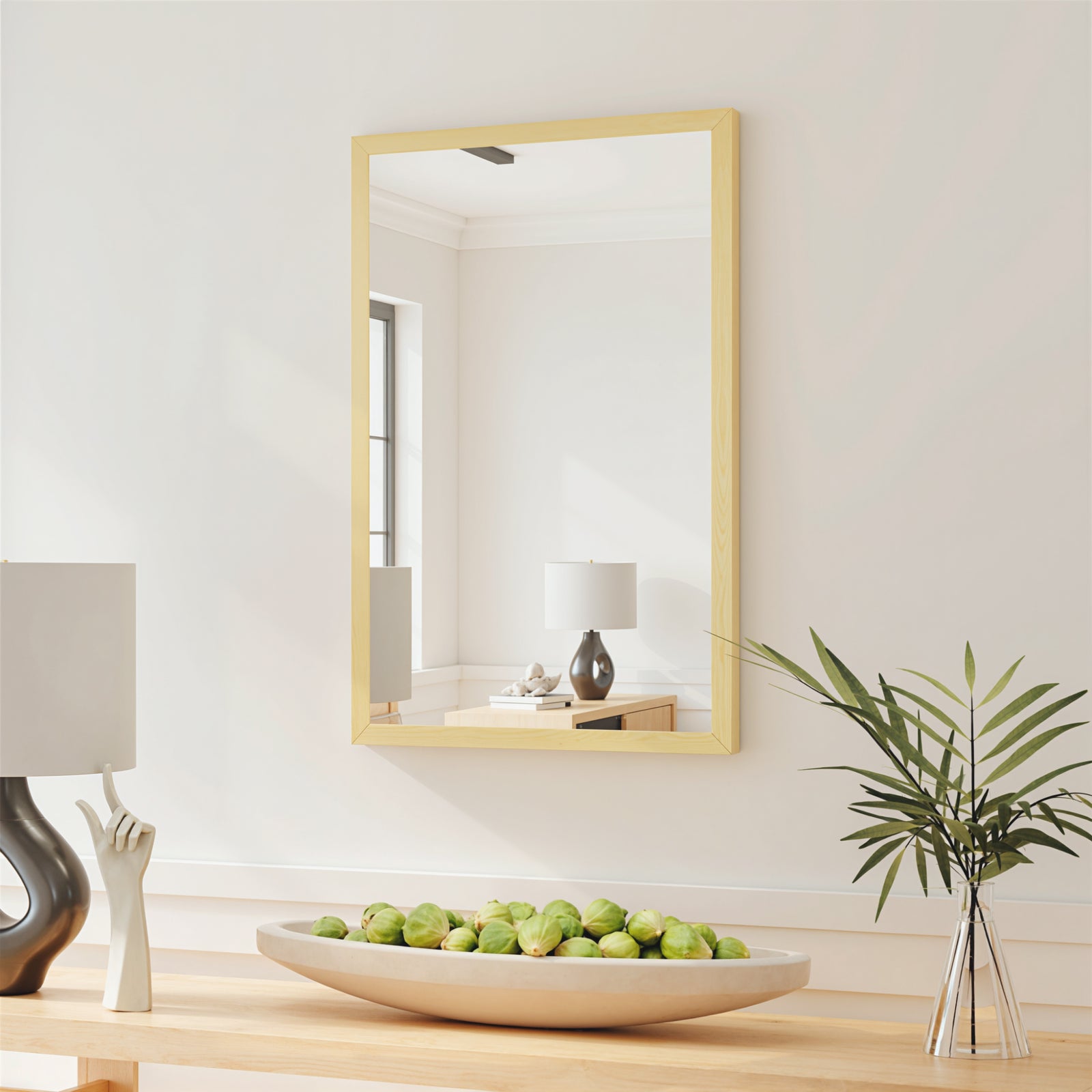 60x40cm Wall Bathroom Mirror For Home Decor, Vanity Mirror | Natural