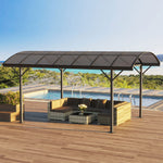 Outsunny 5 X 3(m) Garden Aluminium Pergola Gazebo Carport W/ Pc Roof