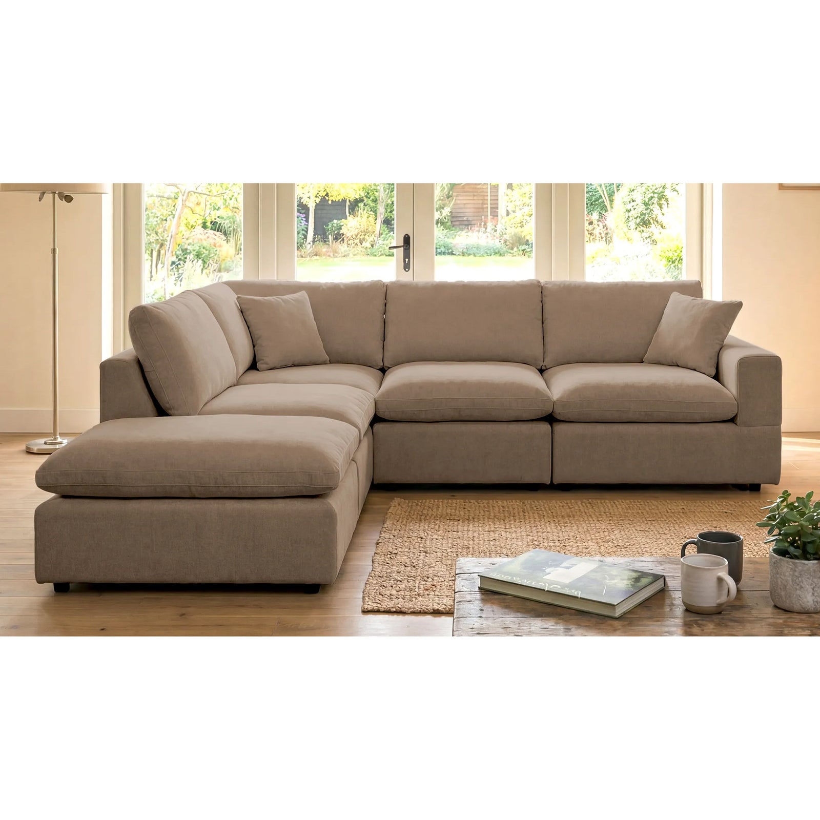 Cotleigh Reversible 5-piece Modular Corner Sofa | Light Brown