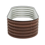 Brown Wood Grain Raised Garden Bed Oval-shaped Galvanised Steel Raised Garden Bed | Medium