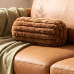 Ribbed Bolster Cushion, 40 X 15cm | 40cm x 15cm | Terracotta