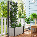 Garden Planter Box With Trellis, Rattan Raised Bed