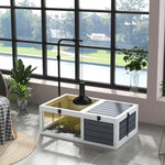 Tortoise House, Wooden Tortoise Table W/ Adjustable Lamp Holder - Grey