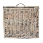 Grey Wash Rectangular Toilet Tidy Lidded Basket | One Size | Gray