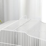 59cm Large Bird Cage With Perches, Food Bowls, Swing, White