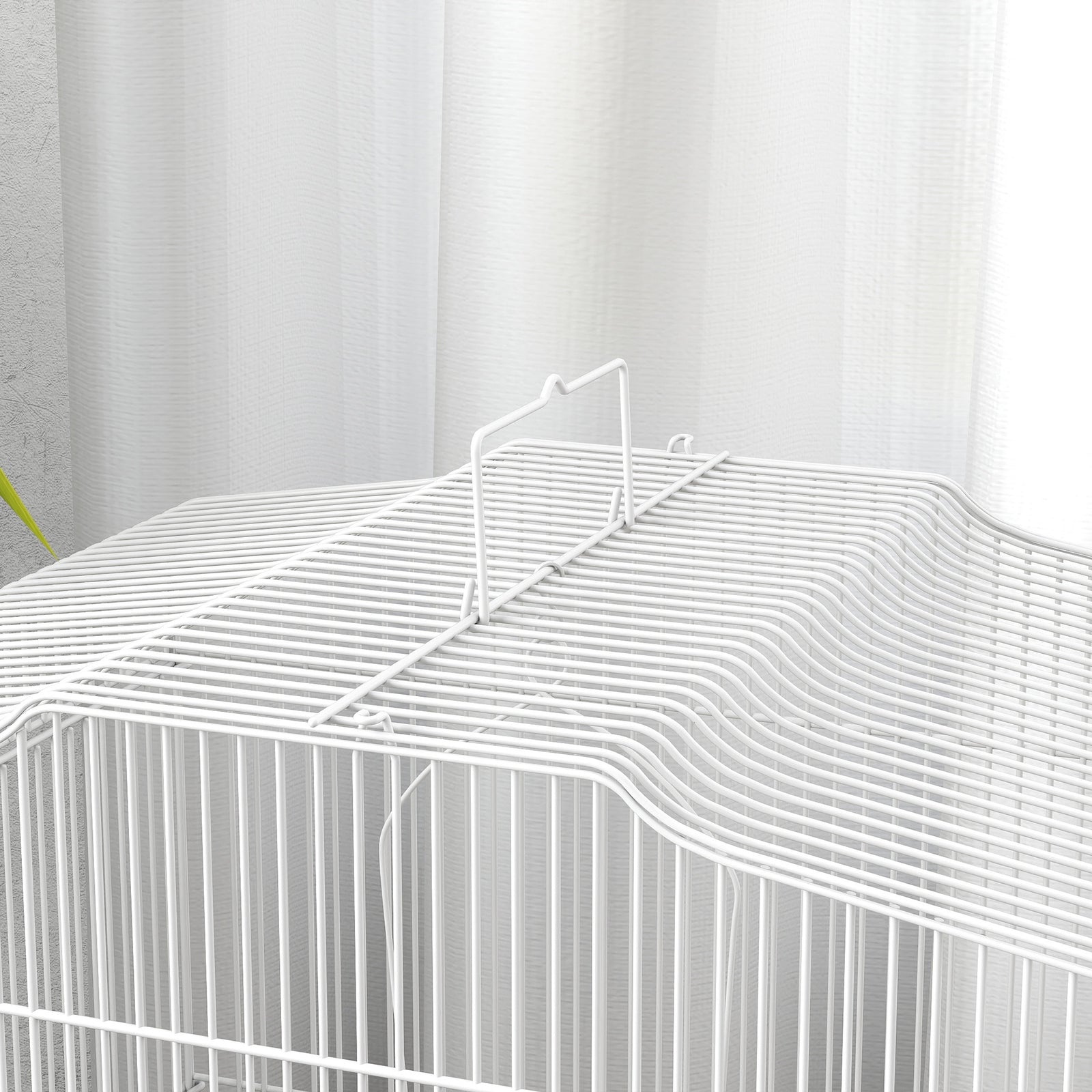 59cm Large Bird Cage With Perches, Food Bowls, Swing, White