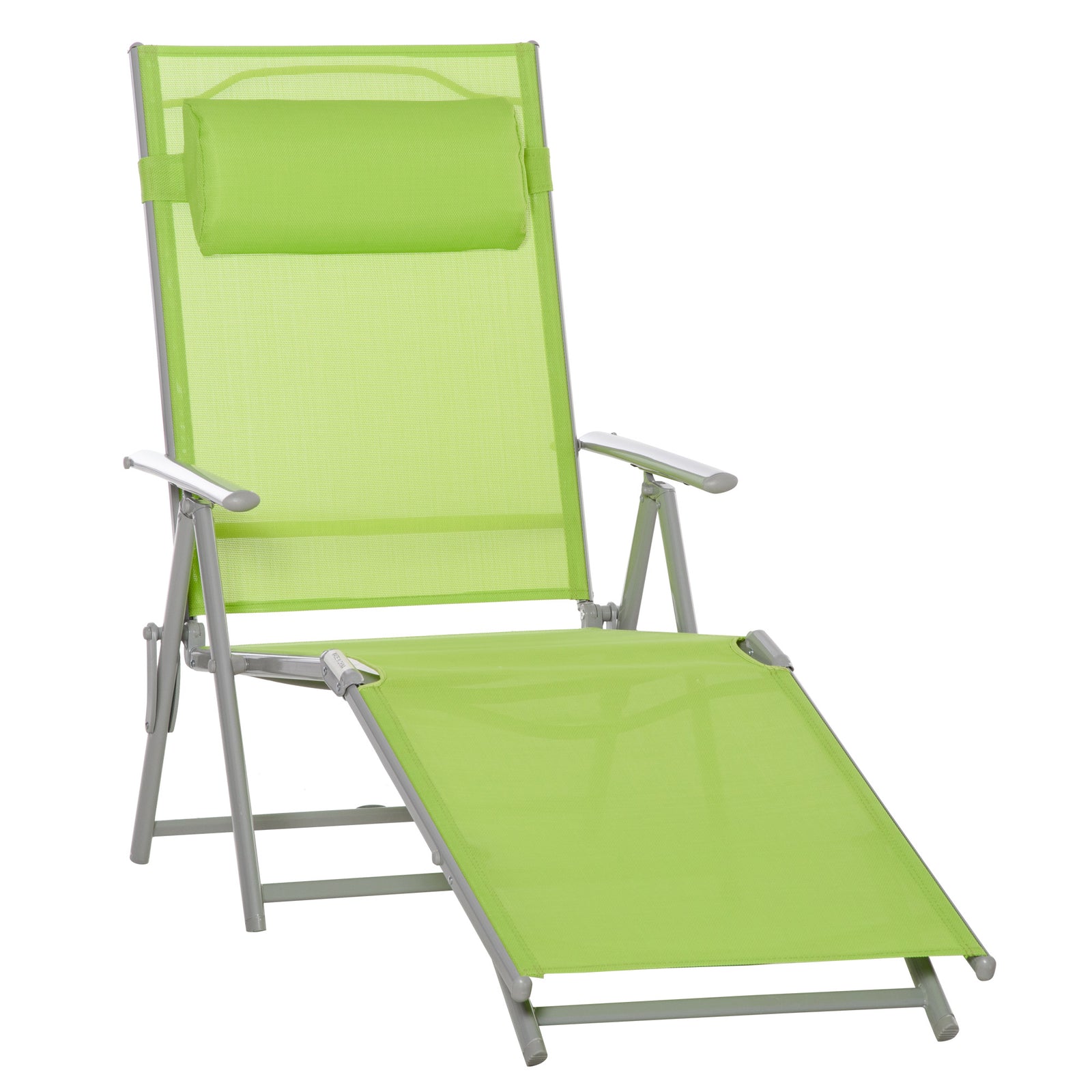 Sling Patio Reclining Chaise Lounge Garden Furniture Folding | Green