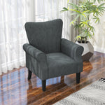Armchair Upholstered Modern Accent Chair With Wood Legs | One Size | Gray