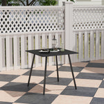 Garden Table For 4/6 Person W/ Slat Top, Steel | Medium | Black