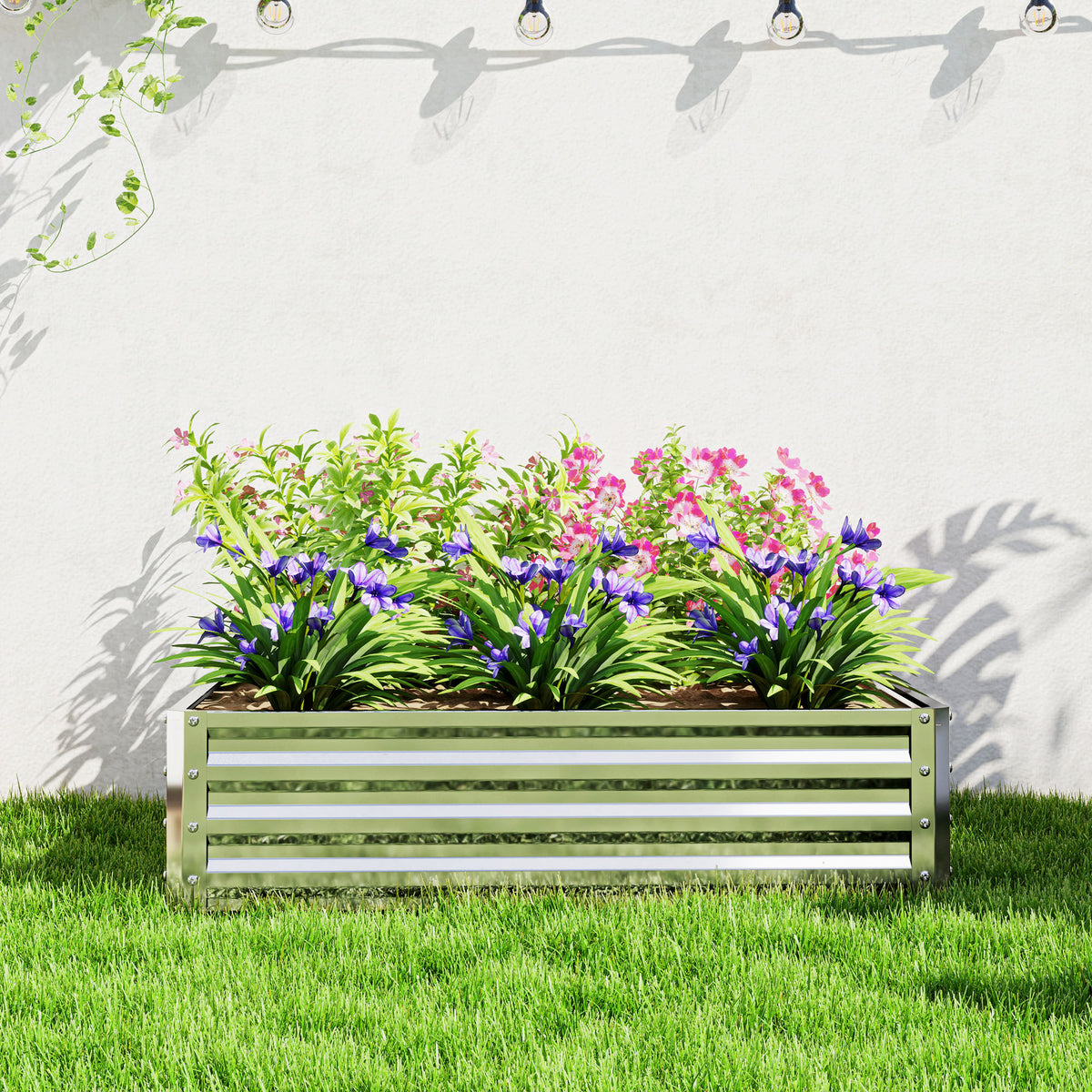 Raised Garden Bed Steel Planter Box | 432l | Silver